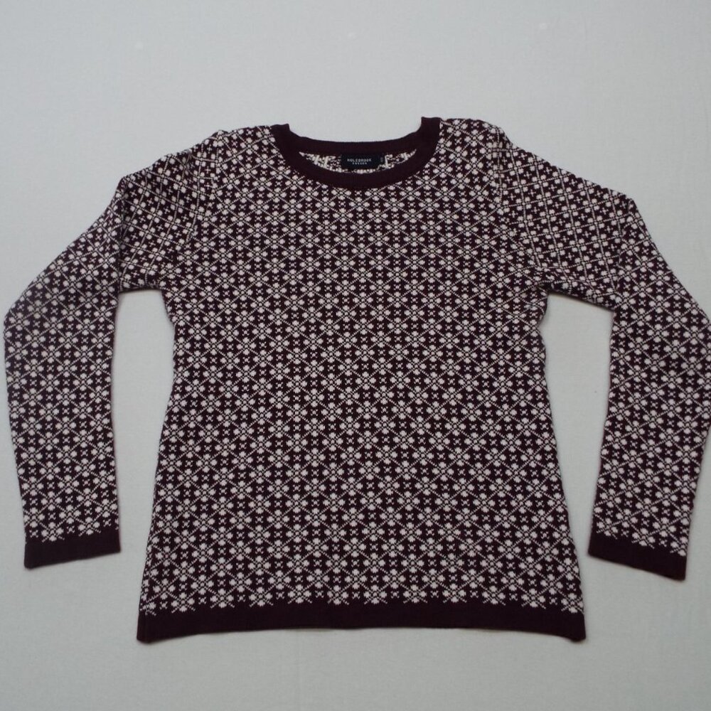 Holebrook Sweden Burgundy Nordic Cotton Sweater Size Small